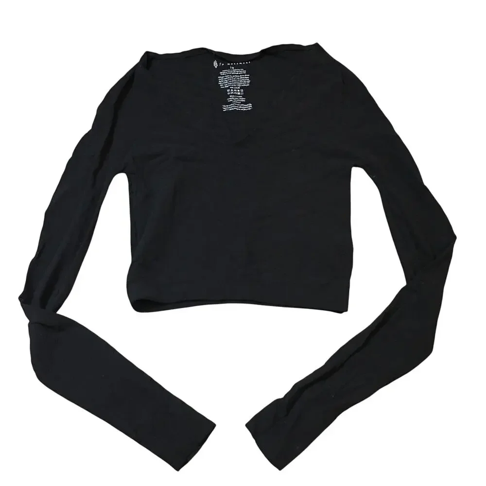 Free People Movement Black Long Sleeve Top Size Large